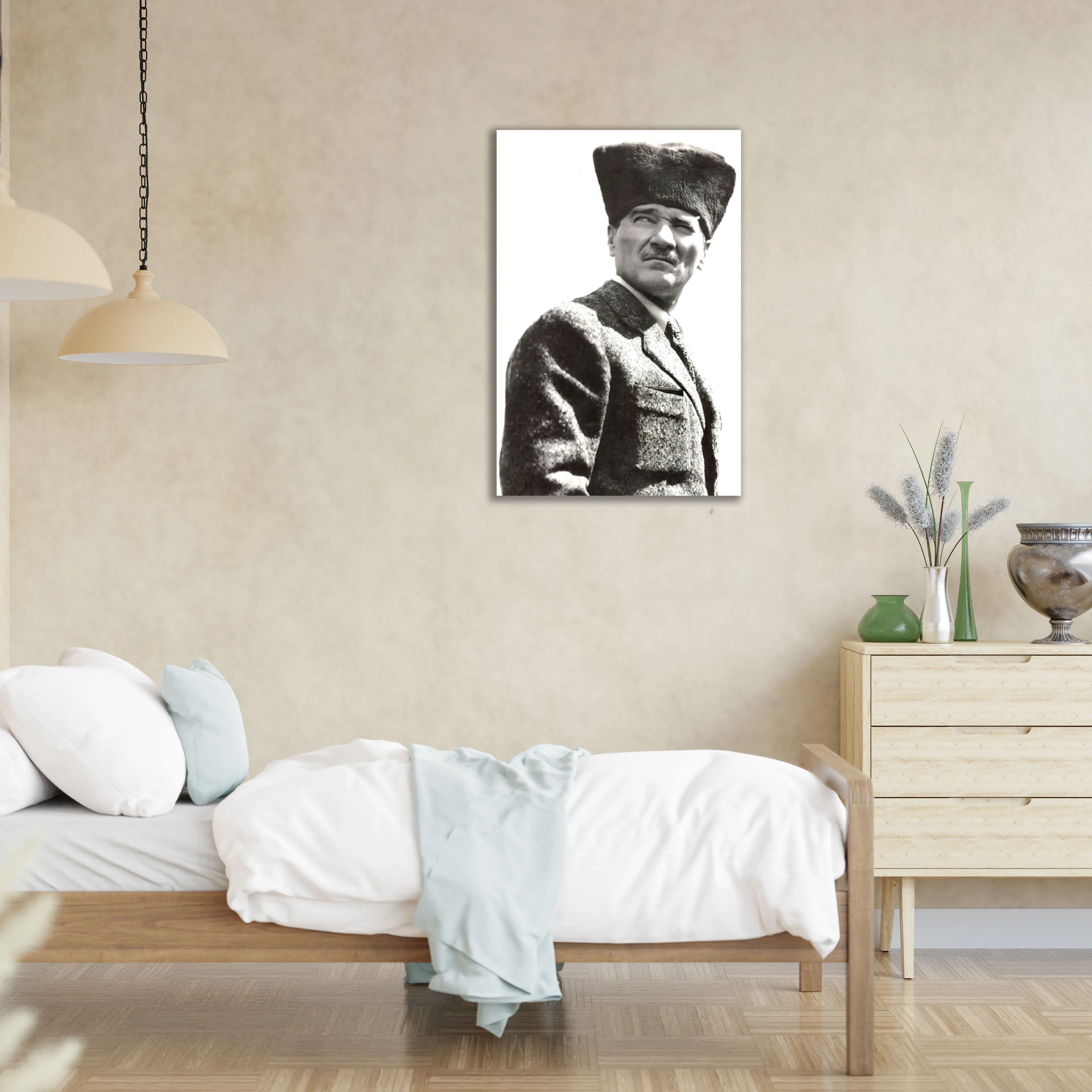 Atatürk Semaya Bakarken Cam Tablo